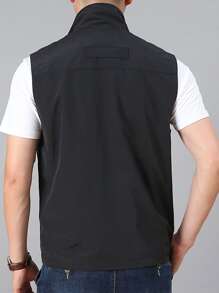 Manfinity LEGND Loose Fit Men's Zipper Vest Jacket - Black - View 7