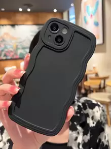 Basic Phone Cases 1pc Tpu Colorful Wavy Patterned Phone Case Compatible With IPhone 15 Pro Max, Compatible With Samsung A14 - Beige - View 12