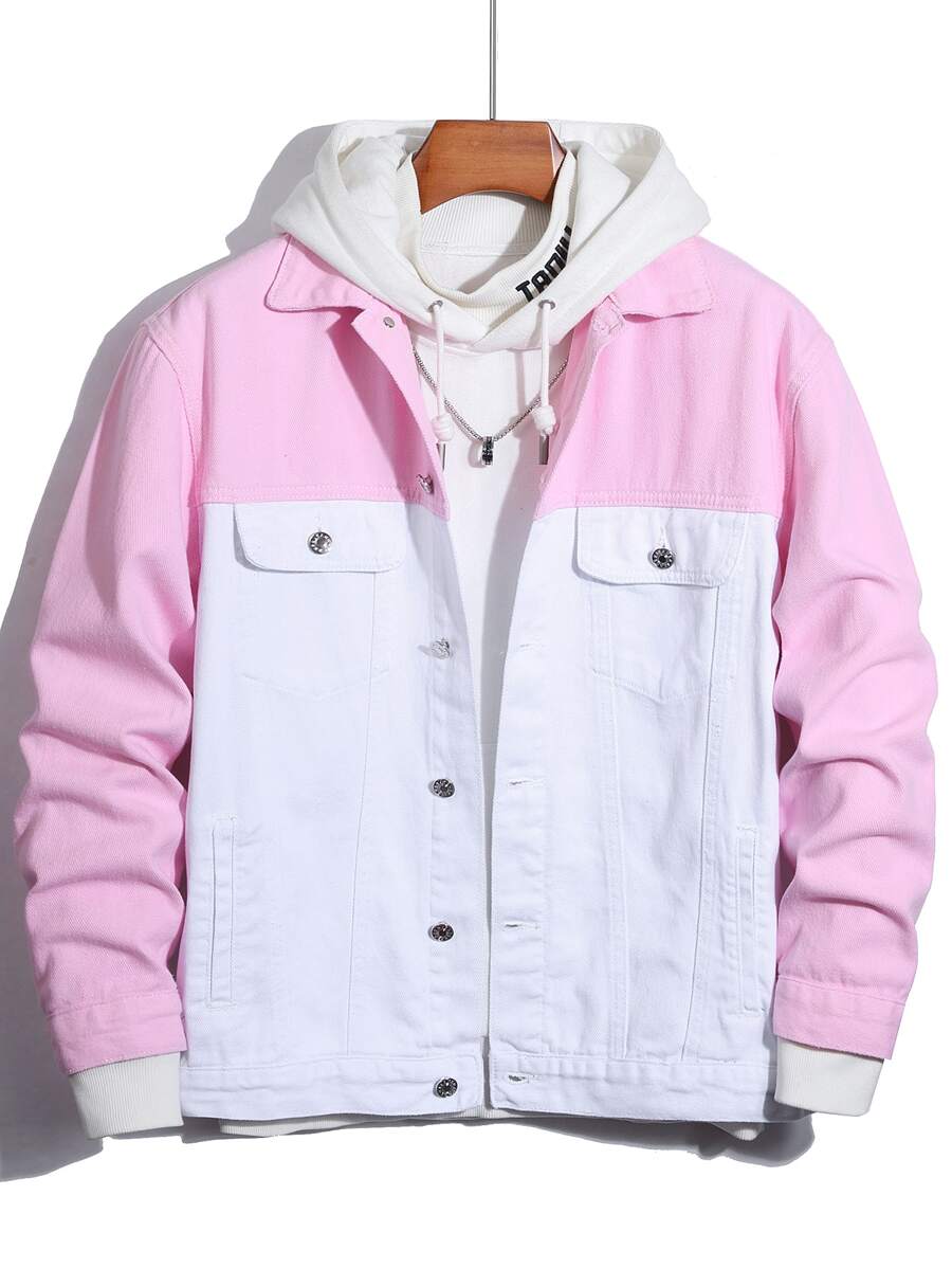 Manfinity 男士1入組雙色牛仔夾克 - 彩色 - 查看 1