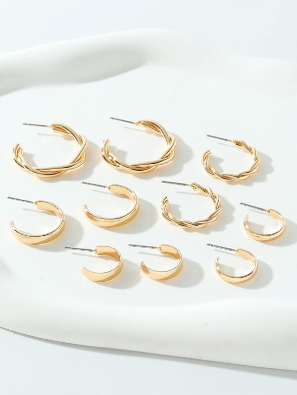 5pairs Twist Design Cuff Hoop Earrings SHEIN UK