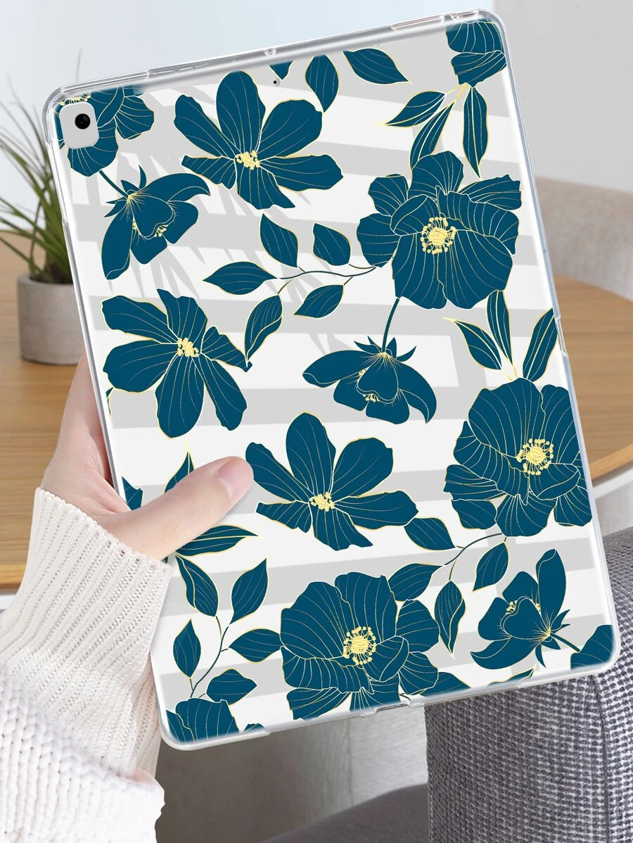Ốp lưng trong suốt họa tiết hoa tương thích với iPad - Nhiều màu - Xem 1