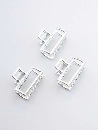 3入組長方形髮夾