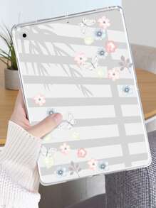 Ốp lưng trong suốt họa tiết hoa tương thích với iPad - Nhiều màu - Xem 1