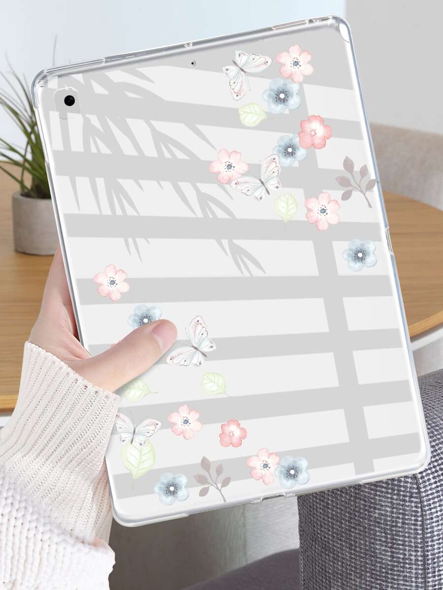 Ốp lưng trong suốt họa tiết hoa tương thích với iPad - Nhiều màu - Xem 1