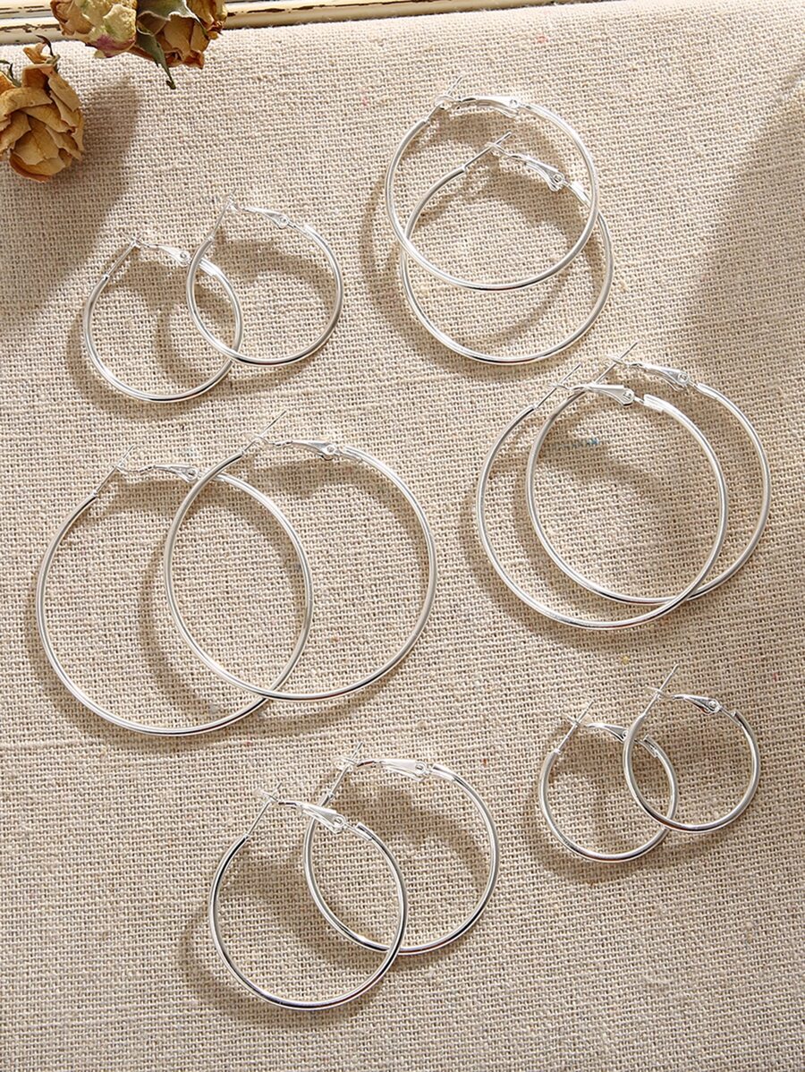 17KM 6對極簡風格圓耳環