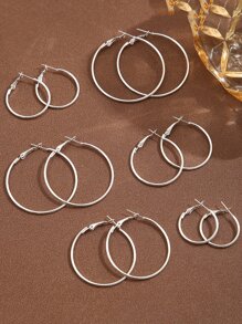 17KM 6對極簡風格圓耳環