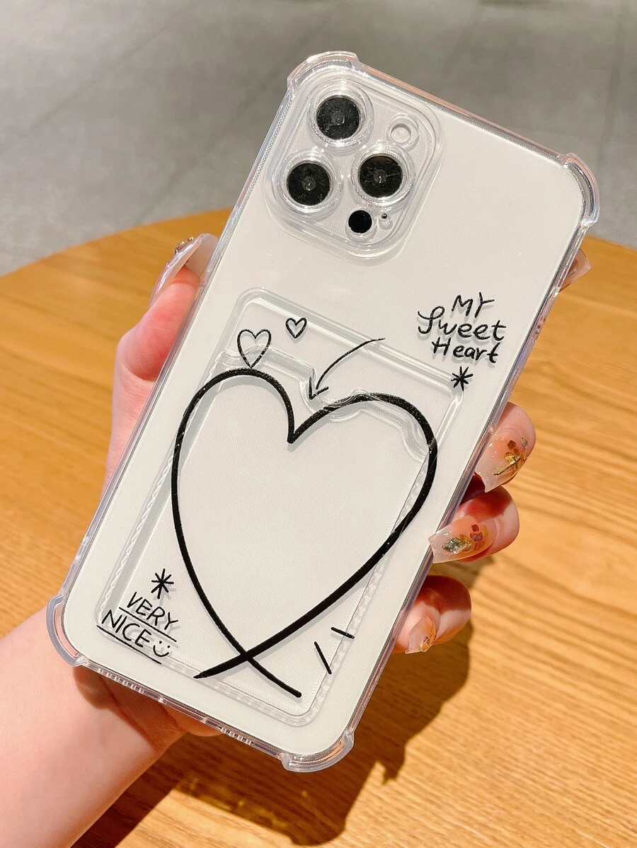 情人节卡片插入式防摔手机壳，适用于 防水防震防刮