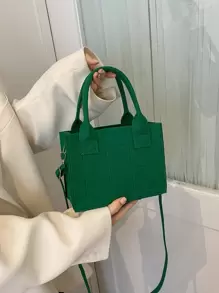 針腳細節方包 - 綠色 - 查看 6