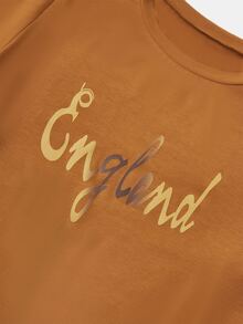 SHEIN LUNE Plus Letter Graphic Tee - Ginger - View 4