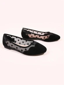 Bailarinas de lunares panel con malla - Negro - Ver 2