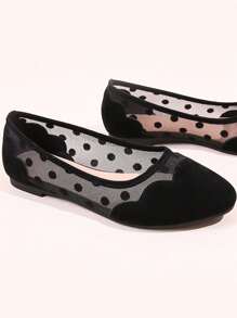 Bailarinas de lunares panel con malla - Negro - Ver 6