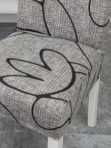 1pc Graphic Print Stretchy Chair Slipcover - Multicolor - View 6