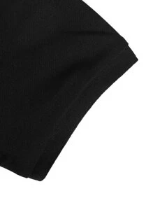 Manfinity Homme Men Contrast Striped Collar Polo Shirt - Black - View 5