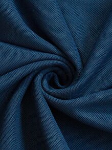 Manfinity Homme Áo thun có cổ Nam Nút Sọc Giải trí - Màu xanh hải quân - Xem 6