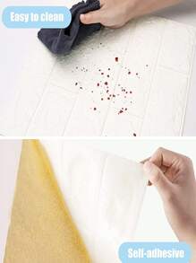 1pc 3D Wall Sticker, Wallpaper Self-adhesive Foam Soft Brick, DIY Home Kitchen Living Room Decoration, Waterproof Classroom Sticker Graffiti Wall Sticker, Home Decor - White - View 4