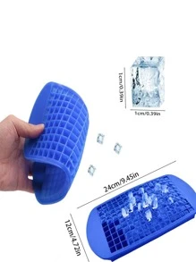 1pc 160grid Silicone Ice Cube Mold,Simple Blue Food-Safe Grade Material Ice Cube Maker Tray - Blue - View 2
