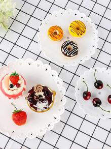 3pcs/set White Plastic Plates & Removable Plastic Rods European Style Fruit Tray Stand
