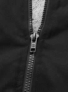 Manfinity Men Zip Up Bomber Jacket - Black - View 4