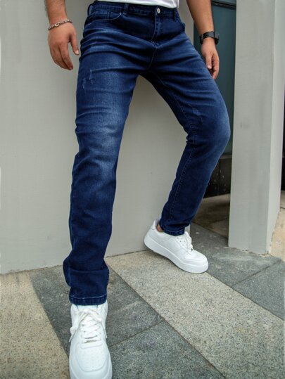 Vaqueros casuales de diario con estilo sencillo para hombres