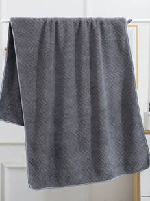 1pc Face Towel & 1pc Bath Towel Set - Grey - View 3