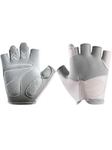 Sports Half-finger Gloves - Pink - View 1