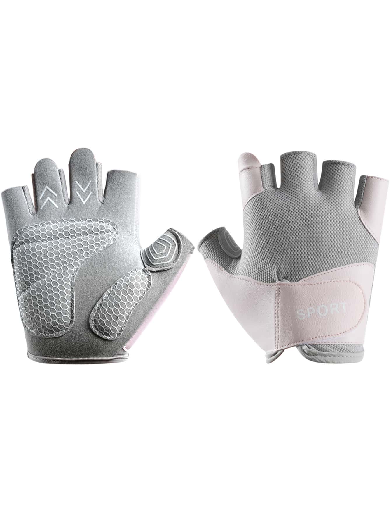 Sports Half-finger Gloves - Pink - View 1