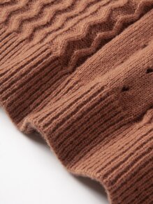 Manfinity Men Eyelet Detail Solid Sweater Vest Without Shirt - Brown - View 3