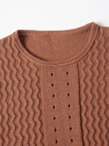 Manfinity Men Eyelet Detail Solid Sweater Vest Without Shirt - Brown - View 7
