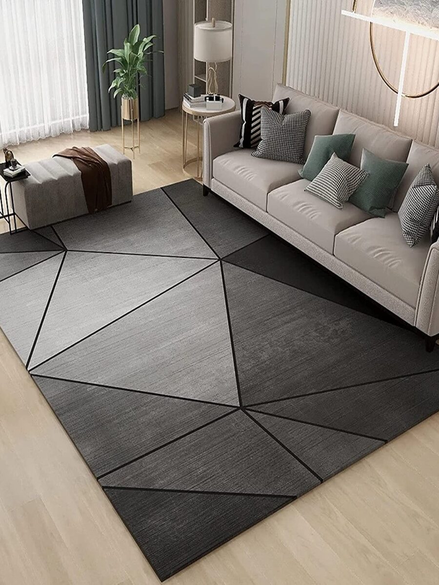 幾何樣式防滑地毯 - 彩色 - 查看 1