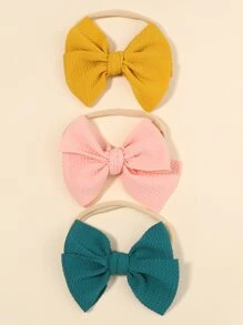 3入組嬰兒蝴蝶結裝飾髮帶