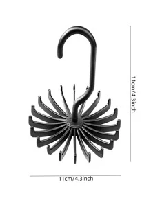 1pc Plastic Scarf Hanger, Black Plastic Multifunction Belt Hook, For Home