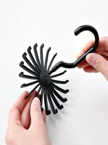 1pc Plastic Scarf Hanger, Black Plastic Multifunction Belt Hook, For Home