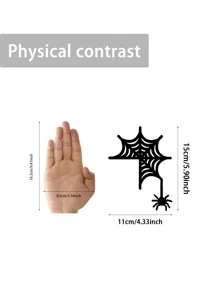 1入組蜘蛛網圖案開關插座牆貼 - 銀色 - 查看 7