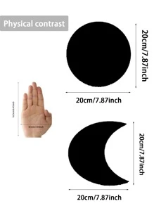 5pcs Moon & Sun Shaped Mirror Wall Sticker - Black - View 7