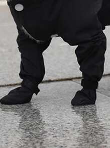 Minimalist Pet Raincoat - Black - View 5