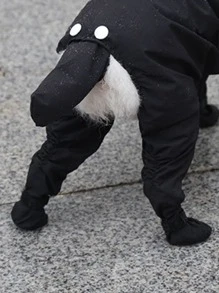 Minimalist Pet Raincoat - Black - View 6