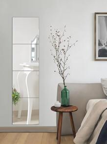 4pcs Of Square Mirror Wall Stickers, 2mm Thick Acrylic Material 3D Mirror Wall Tiles, Suitable For Living Room, Bedroom, Kitchen, Bathroom. Best Gifts Birthday Graduation Home Decor Back To School Room Decor School Supplies