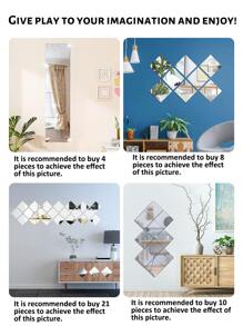 1pc Square Acrylic Mirror Wall Sticker, Suitable For Living Room, Bedroom, Kitchen, Bathroom, Etc. Sticker, Wall Decal, Vinyl Decal, Home Decor, Spring Decoration, Refresh Your Home. Rama Decorative Sticker