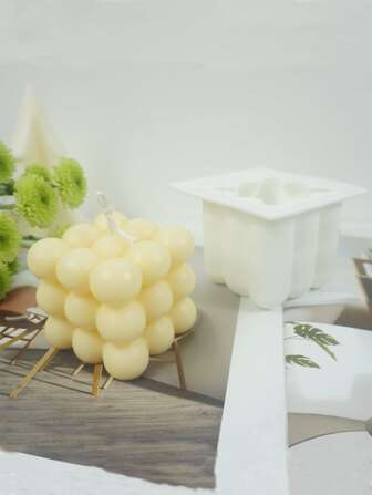 1入組立方體設計蠟燭矽膠模具