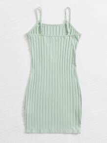 Muchica Rib-knit Solid Bodycon Dress - Mint Green - View 2