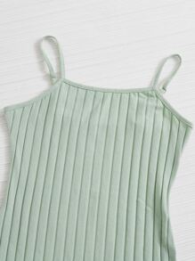 Muchica Rib-knit Solid Bodycon Dress - Mint Green - View 4