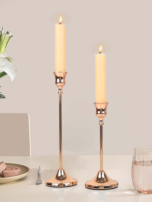 2pcs Plain Candle Holder SHEIN USA