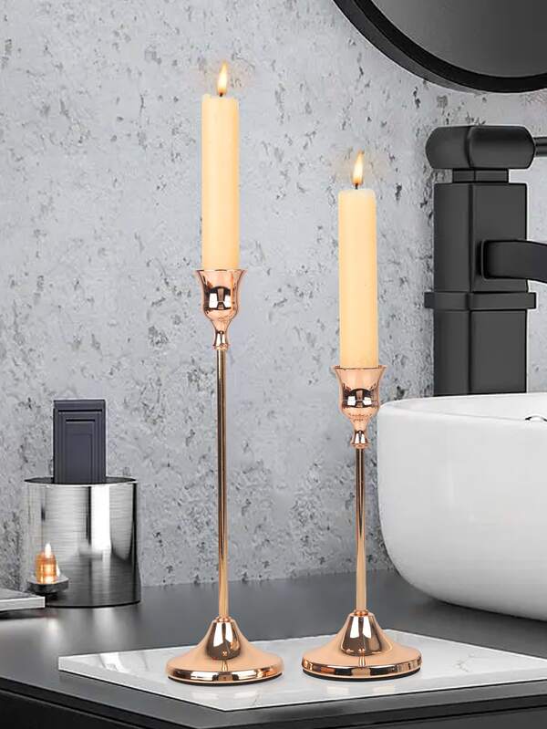 2pcs Plain Candle Holder SHEIN USA