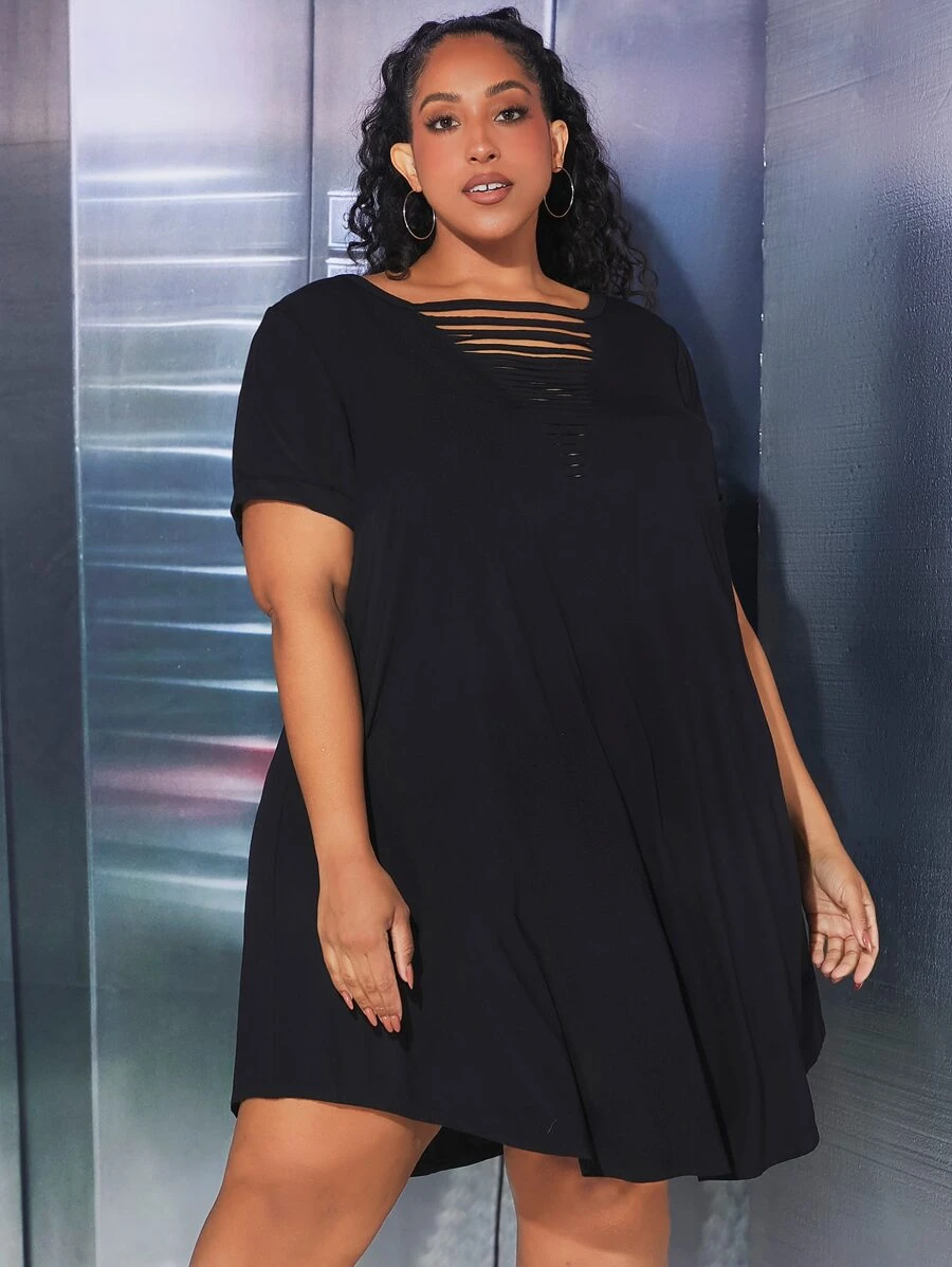 SHEIN CURVE+ Plus Ladder Cut Out Dress