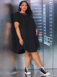 SHEIN CURVE+ Plus Ladder Cut Out Dress