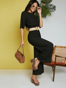 SHUZIA 女士極簡粗跟踝帶優雅夏天高跟涼鞋 - 駝色 - 查看 4