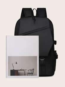 Hombres Mochila para portátil 40L con diseño de hebilla - Negro - Ver 6