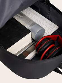 Hombres Mochila para portátil 40L con diseño de hebilla - Negro - Ver 8