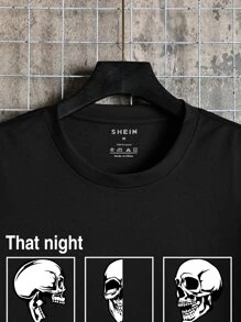 Men Skull & Slogan Graphic Tee - Black - View 3