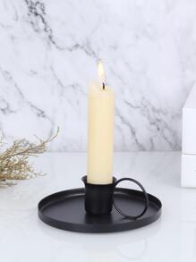 1pc Iron Candle Holder - Black - View 1